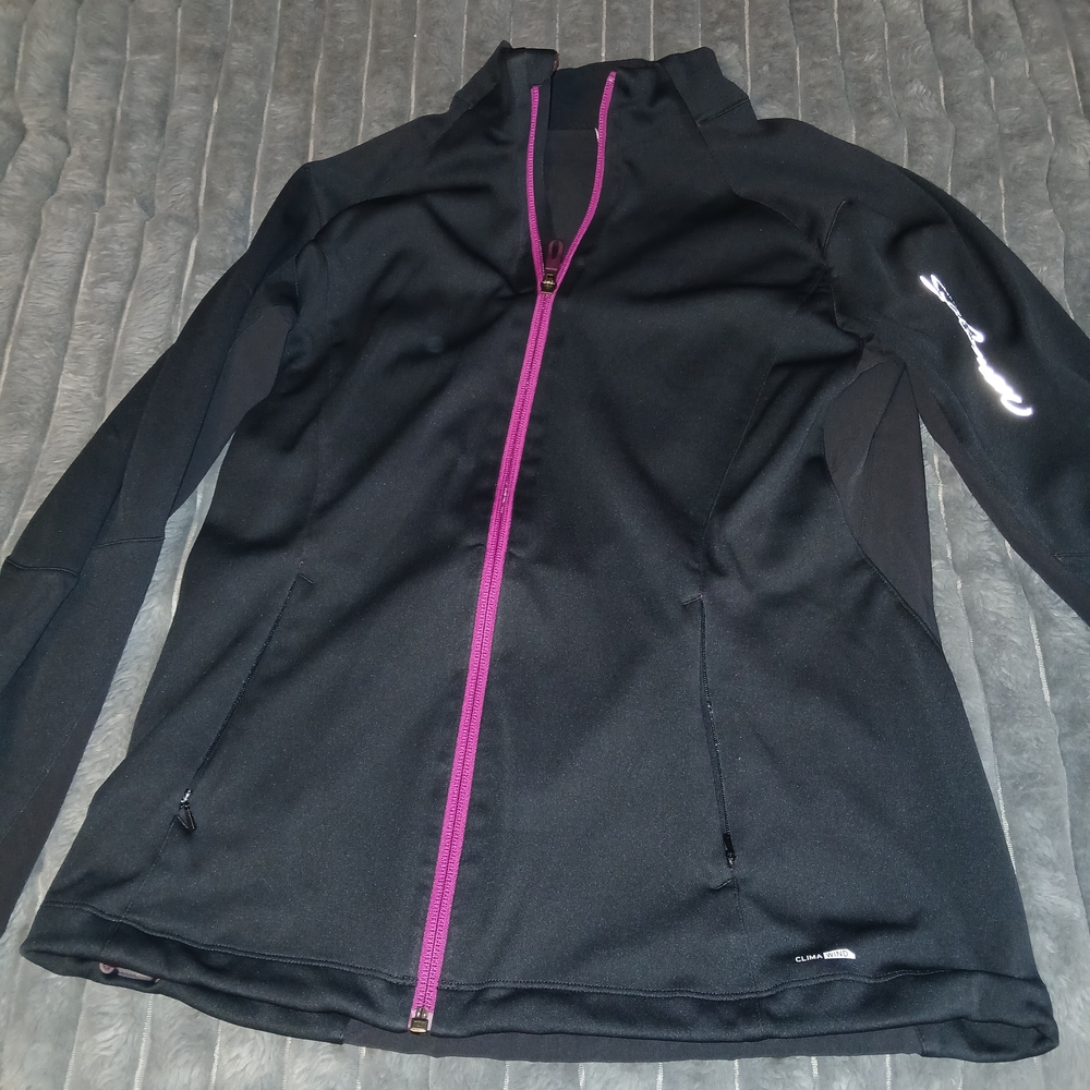Salomon Women's Black Jacket with Purple Zipper